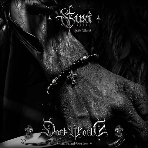 GUXI-Shadowtrace حجر السج سوار الطبيعية قسط الأسود الجزع أساور للرجال القوطية خمر مجوهرات حماية سوار الصليب الإكسسوارات هدايا للرجال فريدة من نوعها in Kuwait