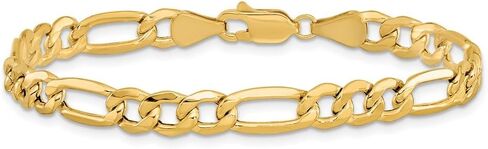 IceCarats 14K Solid Yellow Gold 6.25mm Figaro Link Chain Bracelet 8 inch in Saudi Arabia