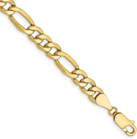 IceCarats 14K Solid Yellow Gold 6.25mm Figaro Link Chain Bracelet 8 inch in Saudi Arabia