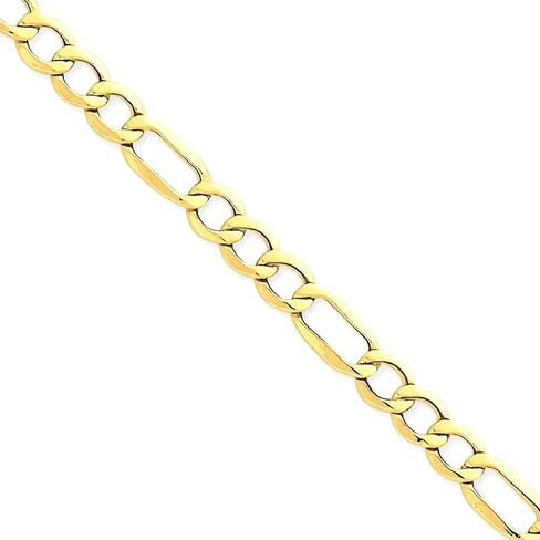 IceCarats 14K Solid Yellow Gold 6.25mm Figaro Link Chain Bracelet 8 inch in Saudi Arabia