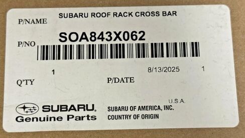 Subaru Aero Crossbar Adjustable Roof Rack for 2026 Subaru Outback- SOA843X062 - Genuine OEM in Saudi Arabia