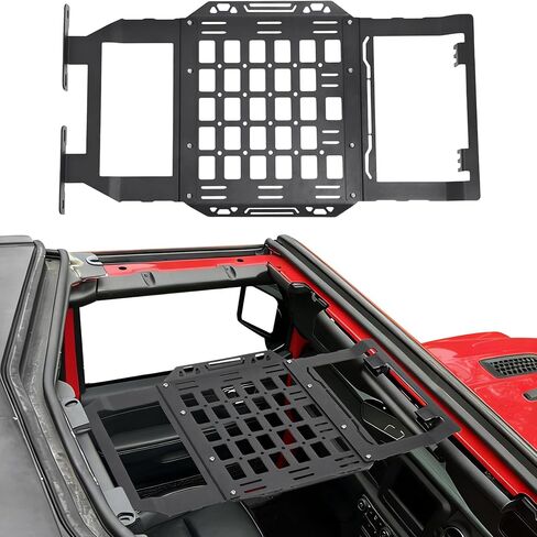 Hard Top Roof Rack Molle Panel Compatible with Jeep Wrangler JL 2/4 Door Gladiator JT 2018-2026 Accessories, Front Overhead Tools Storage Bags Organizer, No Drilling, Black, Not for Soft-Top in Saudi Arabia