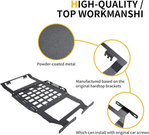 Hard Top Roof Rack Molle Panel Compatible with Jeep Wrangler JL 2/4 Door Gladiator JT 2018-2026 Accessories, Front Overhead Tools Storage Bags Organizer, No Drilling, Black, Not for Soft-Top in Saudi Arabia