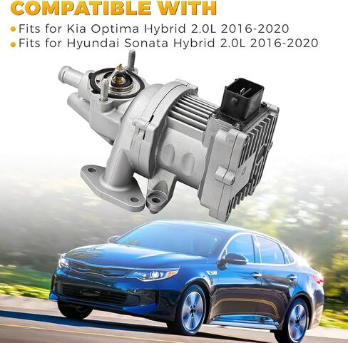 251002E272 Water Coolant Pump Thermostat Assembly compatible with Kia Optima Hybrid 2.0L fits for Hyundai Sonata Hybrid 2.0L 2016-2020 Engine Water Coolant Pump Thermostat Set Replace# 251002E270 in Kuwait