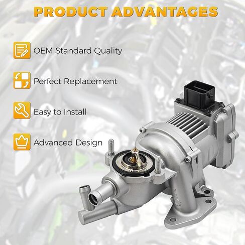 251002E272 Water Coolant Pump Thermostat Assembly compatible with Kia Optima Hybrid 2.0L fits for Hyundai Sonata Hybrid 2.0L 2016-2020 Engine Water Coolant Pump Thermostat Set Replace# 251002E270 in Kuwait