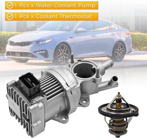 251002E272 Water Coolant Pump Thermostat Assembly compatible with Kia Optima Hybrid 2.0L fits for Hyundai Sonata Hybrid 2.0L 2016-2020 Engine Water Coolant Pump Thermostat Set Replace# 251002E270 in Kuwait