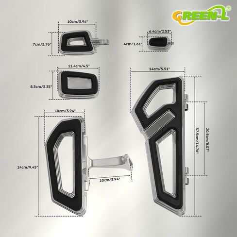Green-L Rider&Passenger Floorboard Footboards Footpegs Set Shifter Pedal Brake Pad Fit for Harley Touring Electra Glide Street Glide Road Glide King 2000-2025 in Saudi Arabia