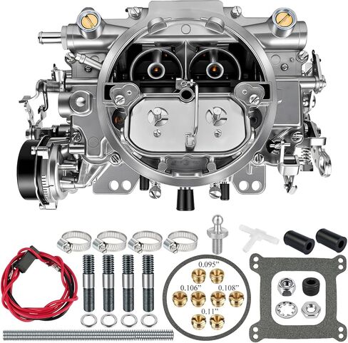 1406 Carburetor Replacement for Performer 600 CFM 4 Barrel Carburetor Square Bore AFB-style Air Valve Secondary Silverado Corvette Mustang Mercury GMC Pickup Truck Carb (Electric Choke) in Saudi Arabia