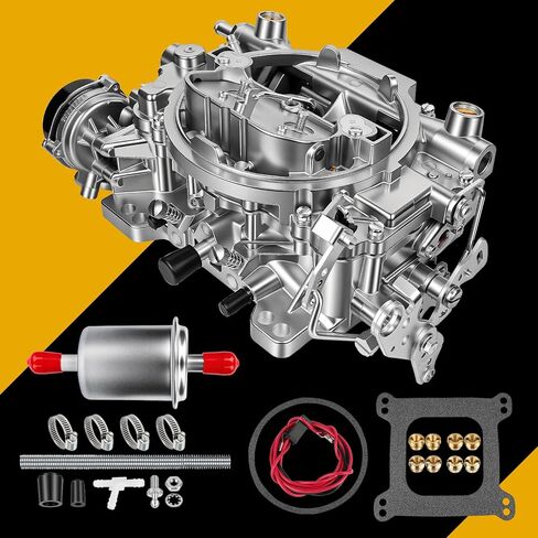 1406 Carburetor Replacement for Performer 600 CFM 4 Barrel Carburetor Square Bore AFB-style Air Valve Secondary Silverado Corvette Mustang Mercury GMC Pickup Truck Carb (Electric Choke) in Saudi Arabia
