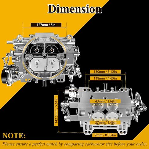 1406 Carburetor Replacement for Performer 600 CFM 4 Barrel Carburetor Square Bore AFB-style Air Valve Secondary Silverado Corvette Mustang Mercury GMC Pickup Truck Carb (Electric Choke) in Saudi Arabia
