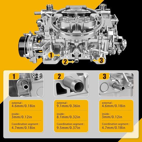 1406 Carburetor Replacement for Performer 600 CFM 4 Barrel Carburetor Square Bore AFB-style Air Valve Secondary Silverado Corvette Mustang Mercury GMC Pickup Truck Carb (Electric Choke) in Saudi Arabia