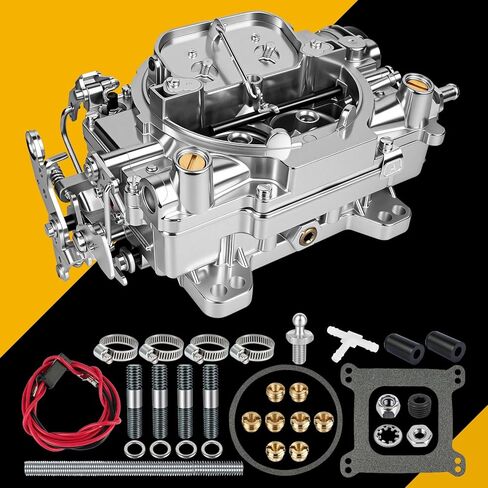 1406 Carburetor Replacement for Performer 600 CFM 4 Barrel Carburetor Square Bore AFB-style Air Valve Secondary Silverado Corvette Mustang Mercury GMC Pickup Truck Carb (Electric Choke) in Saudi Arabia