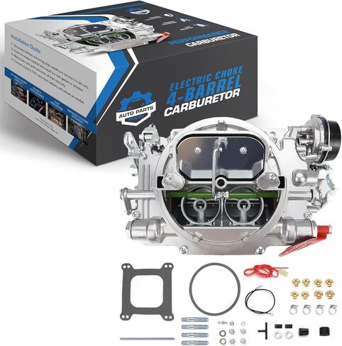 1406 Carburetor for Performer 600 CFM 4 Barrel Carburetor Square Bore AFB-style Air Valve Secondary Compatible with Silverado Corvette Mustang Mercury GMC Pickup Truck carb with Electric Choke in Saudi Arabia