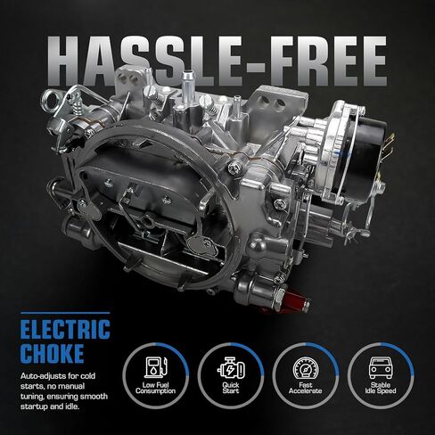 1406 Carburetor for Performer 600 CFM 4 Barrel Carburetor Square Bore AFB-style Air Valve Secondary Compatible with Silverado Corvette Mustang Mercury GMC Pickup Truck carb with Electric Choke in Saudi Arabia