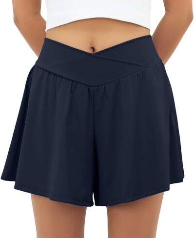PrinStory Athletic Shorts for Women High Waisted Tennis Skorts Skirt Lightweight Workout Running Shorts with Pockets in Saudi Arabia