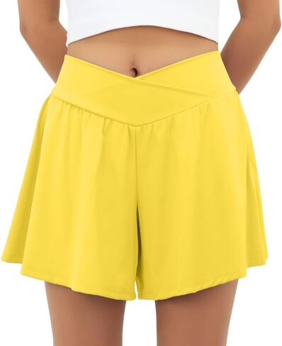 PrinStory Athletic Shorts for Women High Waisted Tennis Skorts Skirt Lightweight Workout Running Shorts with Pockets in Saudi Arabia