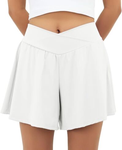 PrinStory Athletic Shorts for Women High Waisted Tennis Skorts Skirt Lightweight Workout Running Shorts with Pockets in Saudi Arabia