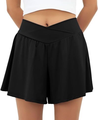 PrinStory Athletic Shorts for Women High Waisted Tennis Skorts Skirt Lightweight Workout Running Shorts with Pockets in Saudi Arabia