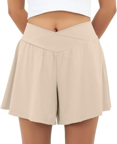PrinStory Athletic Shorts for Women High Waisted Tennis Skorts Skirt Lightweight Workout Running Shorts with Pockets in Saudi Arabia