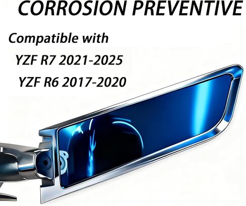 مرايا الرؤية الخلفية للدراجة النارية متوافقة مع Yamaha YZF R7 YZF R7 2021-2024 2025، YZF R6 2017-2020 مرايا الرؤية الخلفية السوداء 360 درجة مرايا جانبية لجناح الرياح متوافقة مع ملحقات Yamaha R7 in Kuwait
