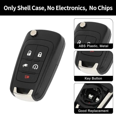 X AUTOHAUX Key Shell Case Keyless Entry Remote Key Fob Replacement Case for Chevrolet Volt 2012-2016 5 Buttons OHT05918179 in Saudi Arabia