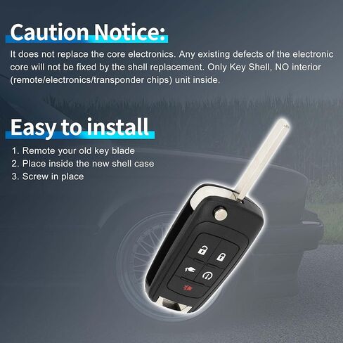 X AUTOHAUX Key Shell Case Keyless Entry Remote Key Fob Replacement Case for Chevrolet Volt 2012-2016 5 Buttons OHT05918179 in Saudi Arabia