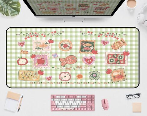 Purple Book Desk Pad Mat XXL, Lavender Flower Large Mousepad, Game Desk Mat, Extended Laptop Keyboard Mats, Cute Desktop Protection Pad, Women's Home Office Desk Decoration 31.5"X15.7" in Saudi Arabia