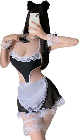 Sexy Maid Outfit Women Maid Costume Cosplay Role Play Dress Lingerie Sets Perfect for Cosplay Roleplay and Fantasy in Saudi Arabia