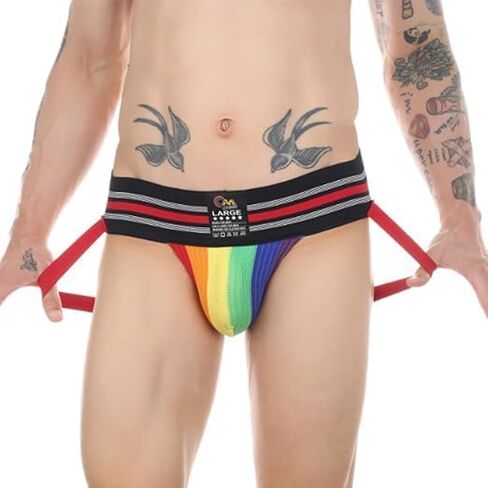 Mens Faux Leather G-String Thongs Jockstrap Athletic Supporter Sexy Low Rise Underwear for Men Clubwear in Saudi Arabia