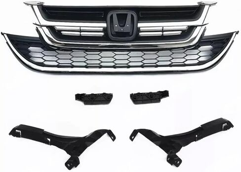 المصد الأمامي العلوي والسفلي لشبكة الشواية وأقواس مصد الصدمات الأمامية تناسب 2010 2011 Honda CRV CR-V، مجموعة الملحقات استبدال لـ 71121-SWN-H11، شبكة غطاء محرك السيارة مع حواف من الكروم in Kuwait