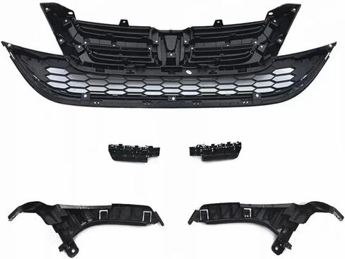 المصد الأمامي العلوي والسفلي لشبكة الشواية وأقواس مصد الصدمات الأمامية تناسب 2010 2011 Honda CRV CR-V، مجموعة الملحقات استبدال لـ 71121-SWN-H11، شبكة غطاء محرك السيارة مع حواف من الكروم in Kuwait