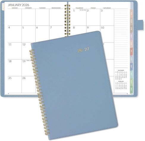 SUNEE 2026-2027 Monthly Planner 7.3"x10.1" - 2-Year (Jan 2026 - Dec 2027), Vegan Leather Cover Monthly Planner Year Calendar, Sage Green in Saudi Arabia