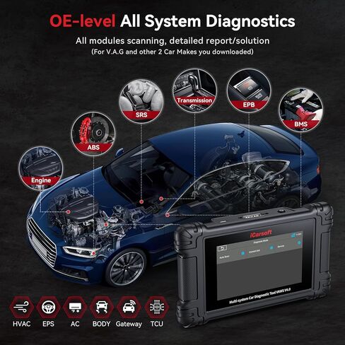 iCarsoft VAWS V4.0 Full System Bidirectional Diagnostic Scan Tool for Most V.A.G Models Such as VW/Audi/ect and Other 2 Car Make from 1996-2023 OBD2 Scanner Up to 51 Service Live Data Car Code Reader in Saudi Arabia