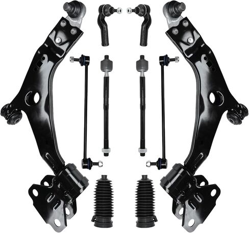 10pcs Front Lower Control Arm w/Ball Joint Bushings Sway Bar Link Tie Rod Boots Driver Passenger Side Assembly Suspension Replacement for 2013-2015 Ford Focus 2014-18 Ford Transit Connect in Saudi Arabia