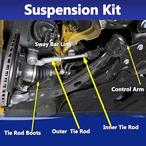 10pcs Front Lower Control Arm w/Ball Joint Bushings Sway Bar Link Tie Rod Boots Driver Passenger Side Assembly Suspension Replacement for 2013-2015 Ford Focus 2014-18 Ford Transit Connect in Saudi Arabia