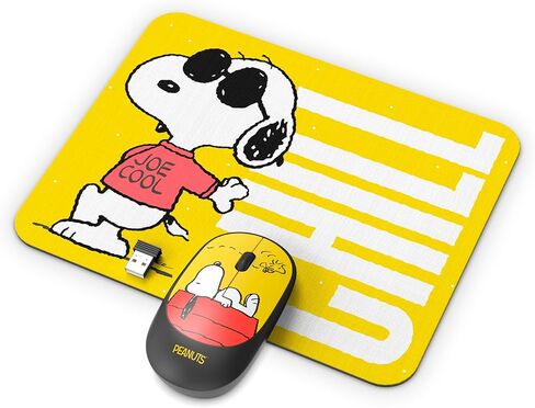 SOAR Peanuts Mouse & Mouse Pad Combo Yellow- Chill in Saudi Arabia