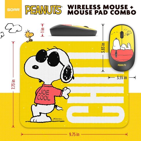 SOAR Peanuts Mouse & Mouse Pad Combo Yellow- Chill in Saudi Arabia