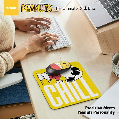 SOAR Peanuts Mouse & Mouse Pad Combo Yellow- Chill in Saudi Arabia