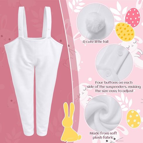 Shihanee 4 Pcs Easter Bunny Costume Set for Adults Plush Rabbit Costume Easter Outfit Accessories Party Favors in Saudi Arabia