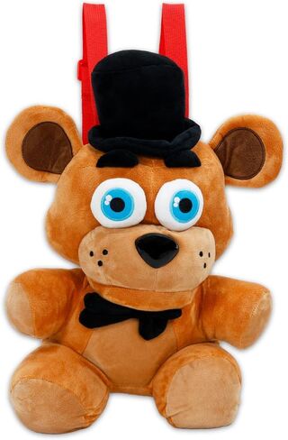 مجموعة حقيبة الظهر Five Nights at Freddy's Plushie - حزمة مع دمية Freddy القطيفة مقاس 16 بوصة مع أشرطة حمل وملصقات والمزيد | لعبة FNAF القطيفة للأطفال in Kuwait