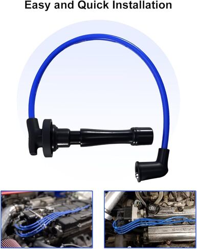 أسلاك توصيل الإشعال وشمعات الإشعال تناسب Acura Integra Honda CR-V L4 1992-2001، استبدل 671-4186 8041 RC-HE82 55004 32700-PHK-405 32700-PHK-003 32722-P75-A01 in Kuwait