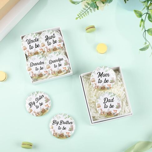 Serencatcher 8Pcs Storybook Baby Shower Family Pins Set, Storybook Baby Shower Favors Mom Dad Uncle Aunt Grandpa Grandma Big Sister Brother to Be Pins for Book New Chapter Begins Party Gifts Souvenirs in Saudi Arabia