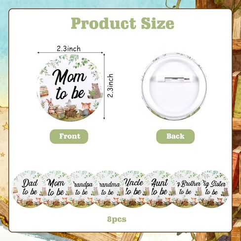 Serencatcher 8Pcs Storybook Baby Shower Family Pins Set, Storybook Baby Shower Favors Mom Dad Uncle Aunt Grandpa Grandma Big Sister Brother to Be Pins for Book New Chapter Begins Party Gifts Souvenirs in Saudi Arabia