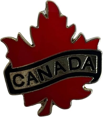Canada Maple Leaf With "Canada" Banner Motorcycle Hat Cap Lapel Pin in Saudi Arabia
