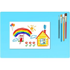 حصيرة طلاء من السيليكون، حصيرة فنية مقاس 20 بوصة × 16 بوصة مع كوب، حصيرة سيليكون للحرف اليدوية، الراتنج، الخرز، الطين، حصيرة الطلاء مع صواني الخلط ولوحة الألوان (أخضر شاحب) in Kuwait