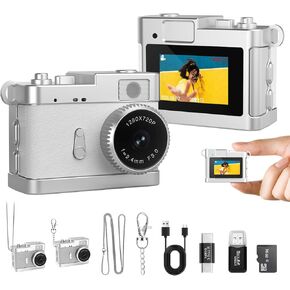 كاميرا سلسلة المفاتيح، كاميرا رقمية صغيرة سعة 16 جيجابايت مع فلاش مدمج ومرشحات قديمة، كاميرا جيب صغيرة للسفر، تسجيل الفيديو، هدية عيد ميلاد للأصدقاء in Kuwait