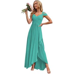 2026 Long Chiffon Bridesmaid Dress with Slit Off Shoulder Formal Dresses GO036 in Kuwait