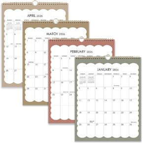 تقويم 2026 - تقويم حائط 2026-2027، يناير 2026 - يونيو 2027، تقويم صغير مقاس 8.5 بوصة × 11 بوصة، تقويم حائط عمودي لمدة 18 شهرًا مع ربط بسلك مزدوج، وخطاف تعليق وورق سميك in Kuwait