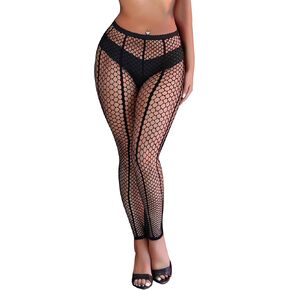 Fishnet Stockings for Women Striped Tights Sexy High Waist Goth Pantyhose Black Fishnet Opening Leggings XS-5XL in Kuwait