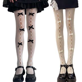 2Pair Cute Lolita Pantyhose Knitted Patternd Tights JK Stocking For Women Girls in Saudi Arabia